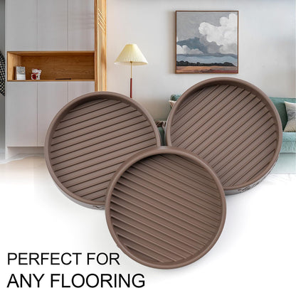 Furniture Coasters 4 Pcs 4” Furniture Caster Cups - Non Slip Furniture Pads Hardwoods Floors - Non Skid Grippers Rubber Furniture Feet Anti Slide Floor Protector for Bed Couch Stoppers Black
