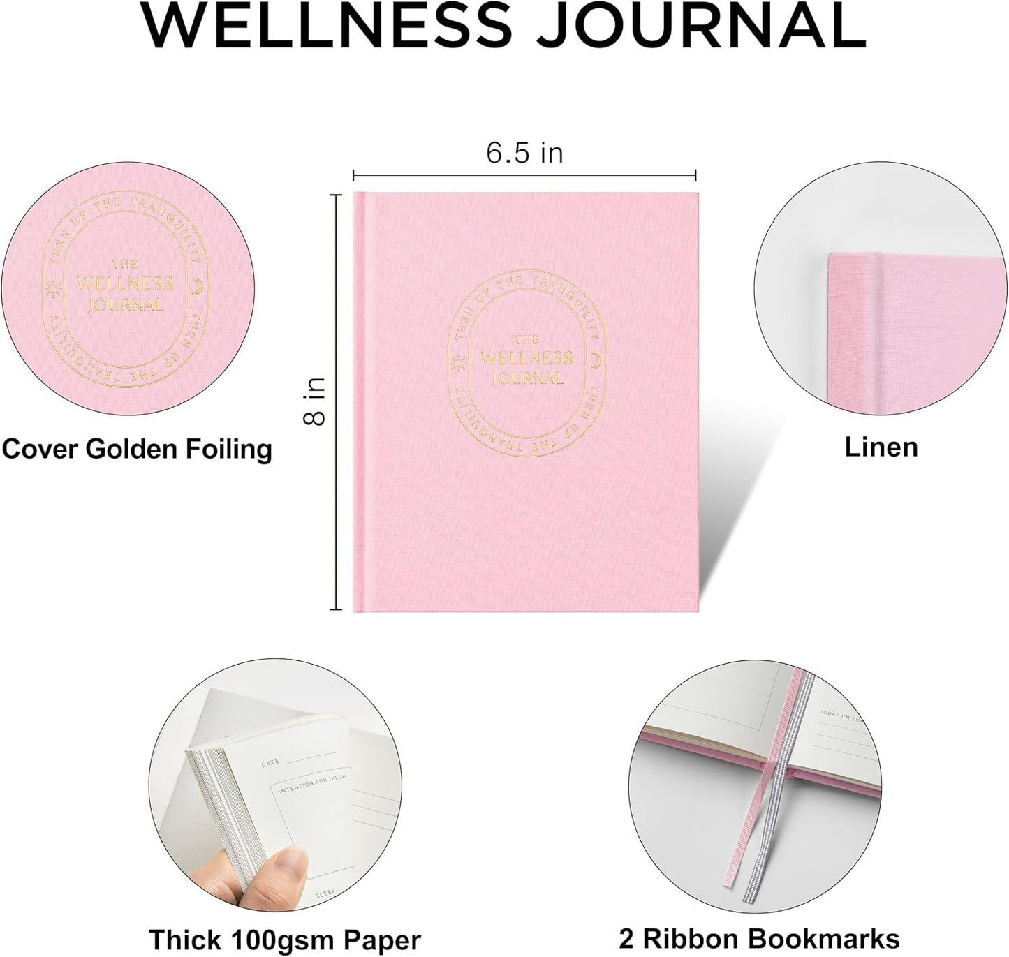 And Per Se Wellness Journal, Self Care & Daily Journal for Women, Mental Health Planner with Habit Tracker, Diet & Goals, Undated, Gift-Ready (Original Beige)