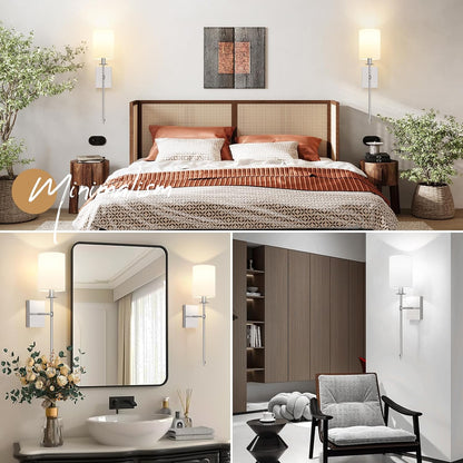 Battery Operated Wall Sconces Set of 2, Rechargeable Sconces with Remote