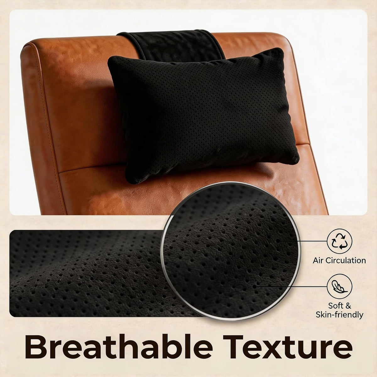KINIVA Dual-Layer Ultra-Suede Neck Support Pillow for Recliners, Sofas & Office Chairs - Breathable Mesh, Removable Cover, Orthopedic Cervical Support for Pain Relief (Grey)
