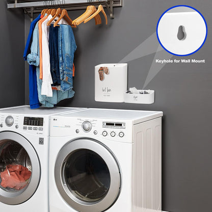Magnetic Lint Bin for Laundry Room Organization and Storage (2 Piece Set), Waste Holder and Storage Decor, Saves Space with Magnet Mount onto Dryer or Wall Mount Options