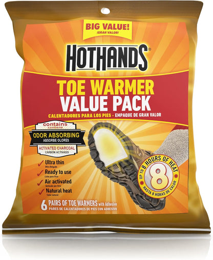 HotHands Toe Warmers Value Pack, 6 Pair - America's Favorite Warmer