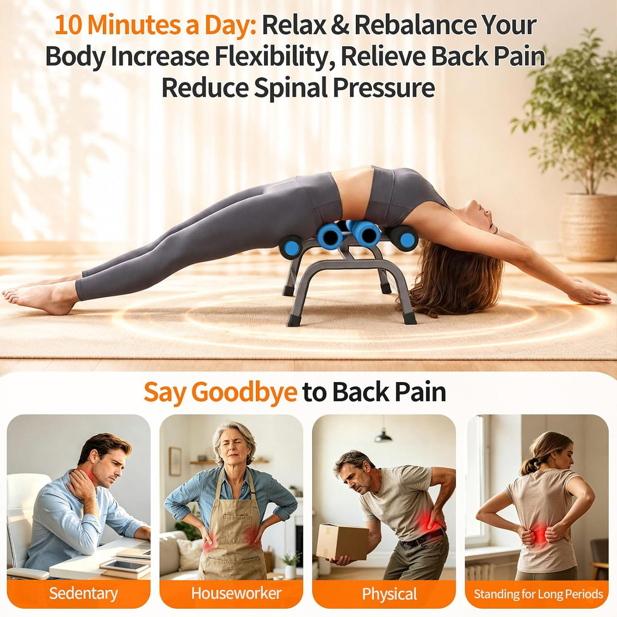 Mini Inversion Table with Rollers, Back Extension Machine