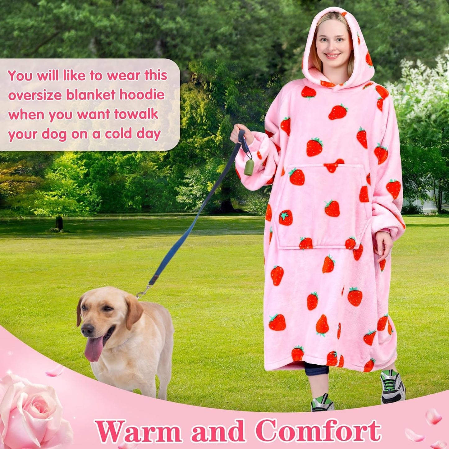 Wearable Blanket Sweatshirt Gifts for Women and Men, Warm and Cozy Giant Blanket Hoodie, Thick Flannel Blanket with Sleeves and Giant Pocket - Dark Gray