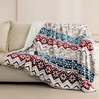 Reaks Heated Throw Blanket, 5 Heat Levels, 3 Hours Auto-Off, 50"x60", White
