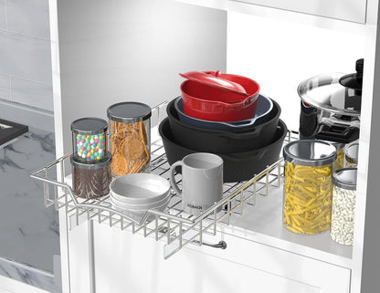 Simple Houseware Under Cabinet Pull Out Sliding Shelf, 21" Dx11 W, Chrome