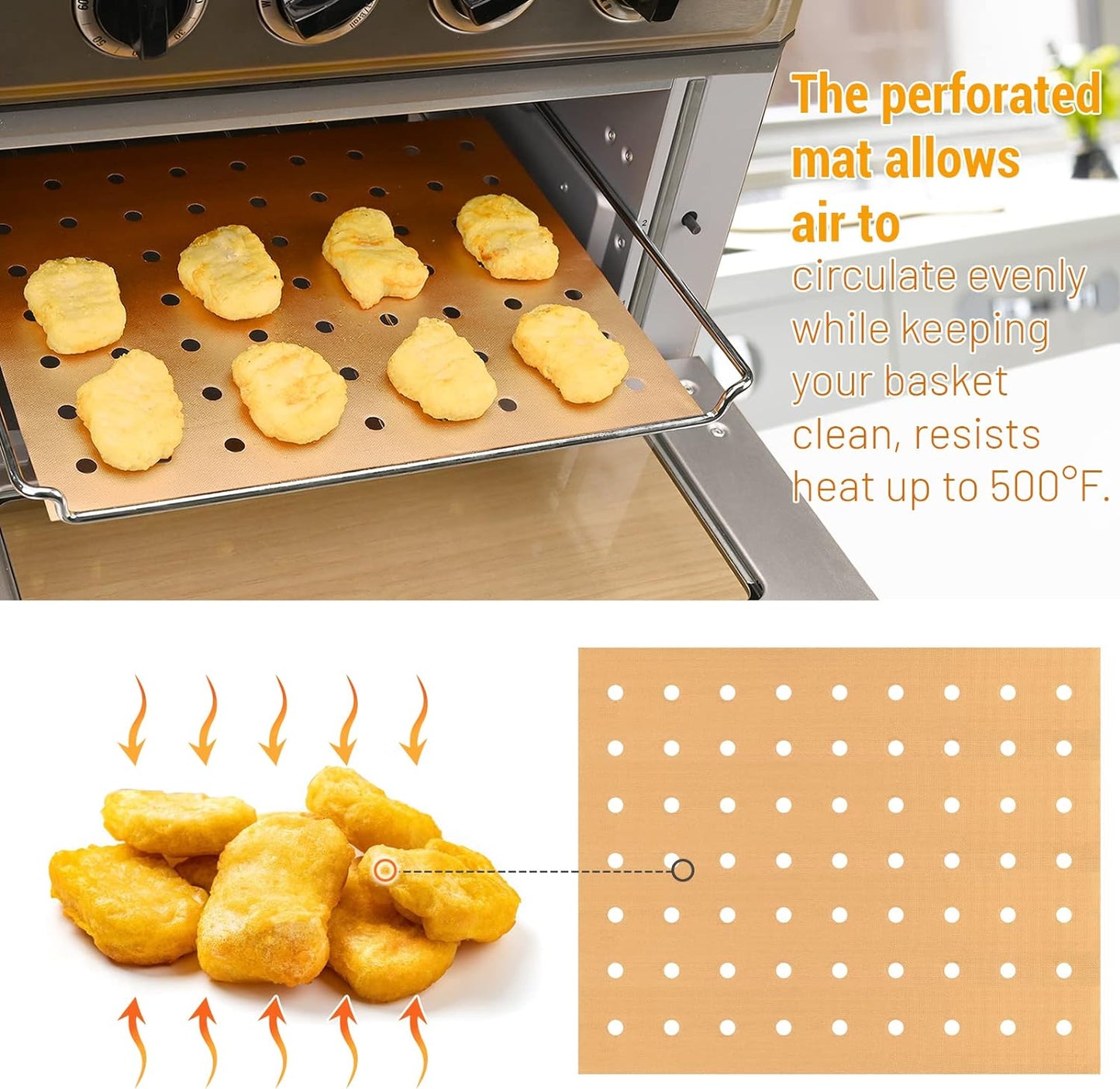 WMKGG Silicone Air Fryer Liners, 2PCS Air Fryer Silicone Liners | Reusable Rectangular Non-Stick Basket Accessories for Ninja Foodi Dual DZ201/DZ401 8-10QT