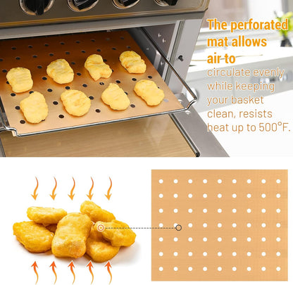 WMKGG Silicone Air Fryer Liners, 2PCS Air Fryer Silicone Liners | Reusable Rectangular Non-Stick Basket Accessories for Ninja Foodi Dual DZ201/DZ401 8-10QT