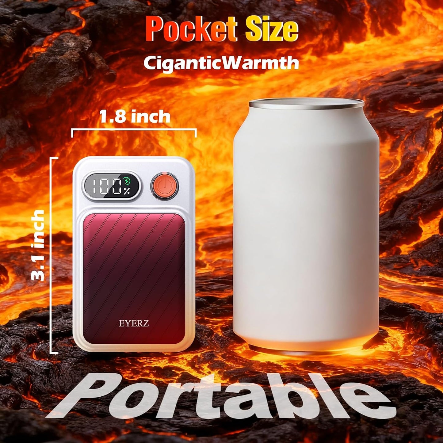 Electric Hand Warmers Rechargeable 2 Pack, Magnetic AI Hand Warmers with LED Display & 4 Levels, Portable Pocket Heater, Gifts for Christmas, Camping, Golf, Raynauds, Hunting, Women & Men