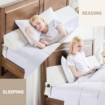 IFNOW Queen Size(60"x6"x10") Bed Wedge Pillow for Headboard, Mattress Gap Filler(0-8"), Bed Wedge for Gap Between Your Headboard and Mattress Dark Grey | High-Density Foam,Fills 0-8"Mattress Gap,Prevents Pillow & Items Falling,Works with Headboard or