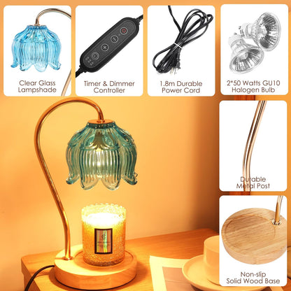 Flower Candle Warmer Lamp with Timer & Dimmer