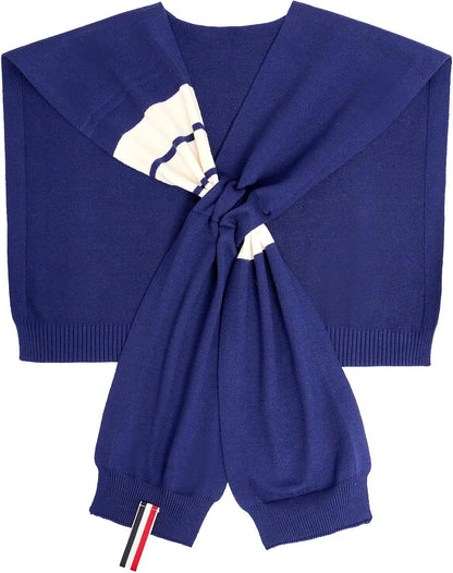 WaJuemy Women's Sweater Shawl Wraps Sleeves Knitted Collar Sweater Scarf Top Casual Lightweight Shoulder Cape Accessories