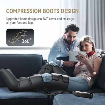 FIT KING Leg Compression Massager with Heat for Circulation and Pain Relief