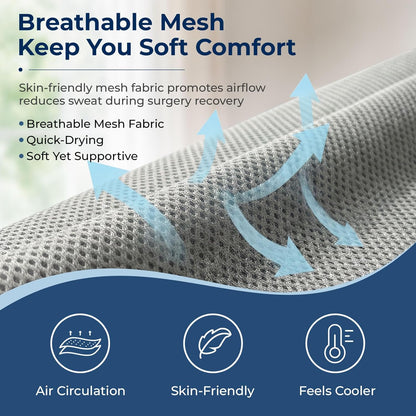 Leg Elevation Pillow for After Surgery - Breathable Mesh Knee Replacement Wedge Pillow, Single Leg Support for Knee Surgery, Hip, Foot & Ankle Recovery