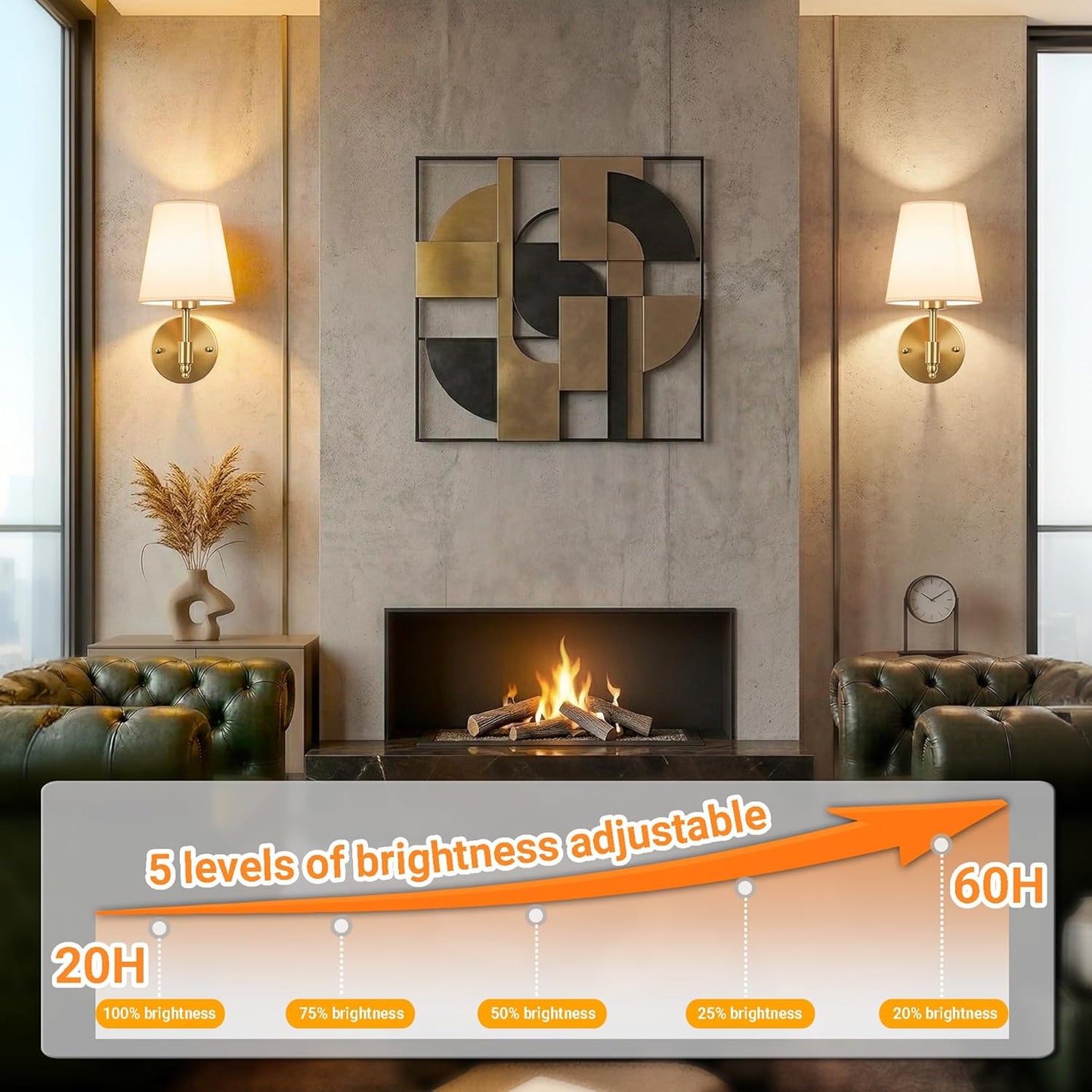 Battery Operated Wall Sconces Set Of Two, Wireless Battery Wall Light With 10000mAh RGB Rechargeable Magnetic Bulb, Rechargeable Wall Sconce With Remote Control For Bedroom, No Electrician Required