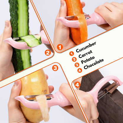 Rainspire Vegetable Peeler Potato Peelers for Kitchen, Sharp Stainless Steel Blades Veggie, Comfortable Handle Fruit Peeler, Carrot Peeler Apple Peeler Dishwasher Safe Black, 1-Pack
