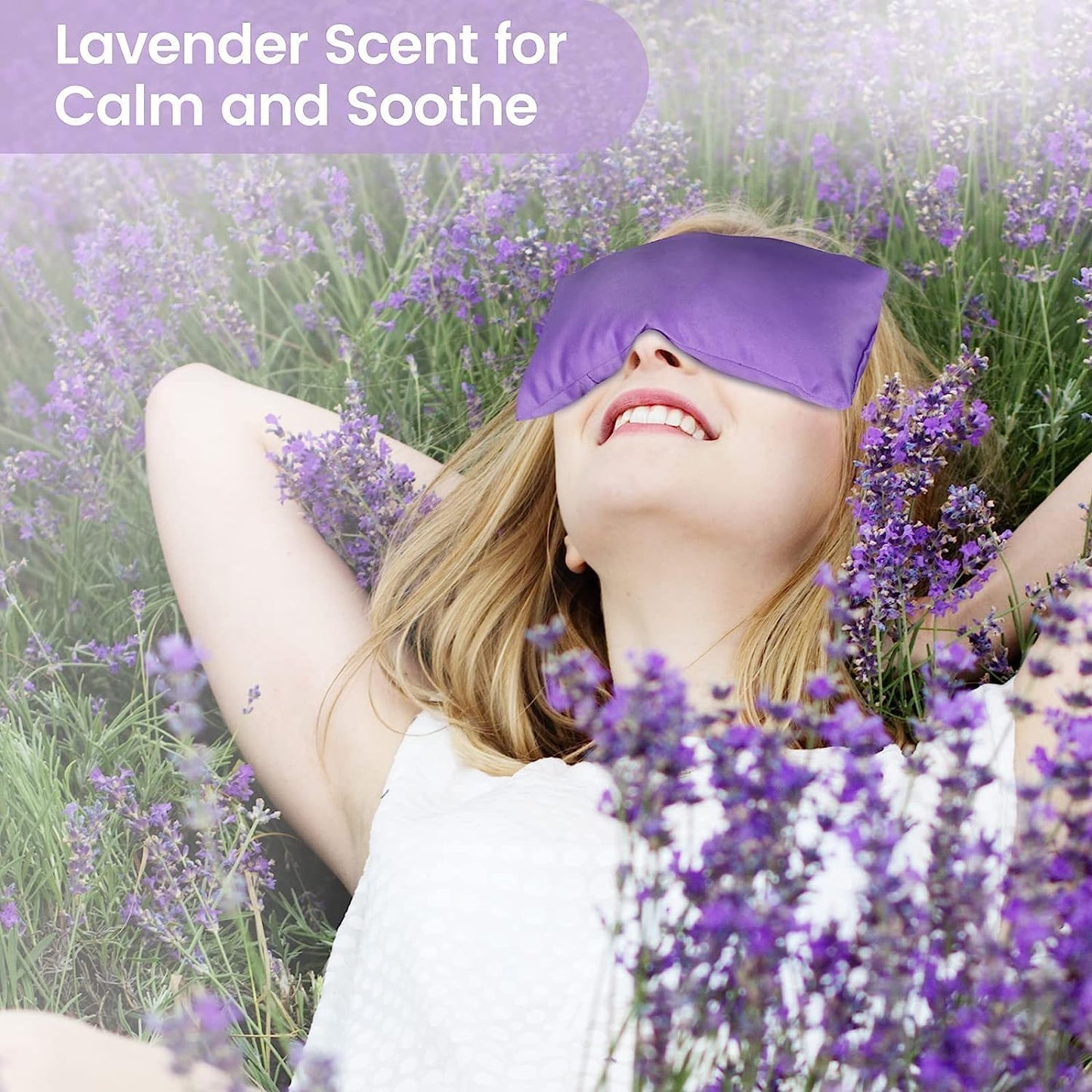 SuzziPad Hot & Cold Lavender Eye Pillows for Relaxing, Purple, 6 Packs | Washable Weighted Yoga Eye Mask For Meditation, Dry Eye Soothing & Sleep; Blocks Light, Soothes Migraines & Ocular Discomfort