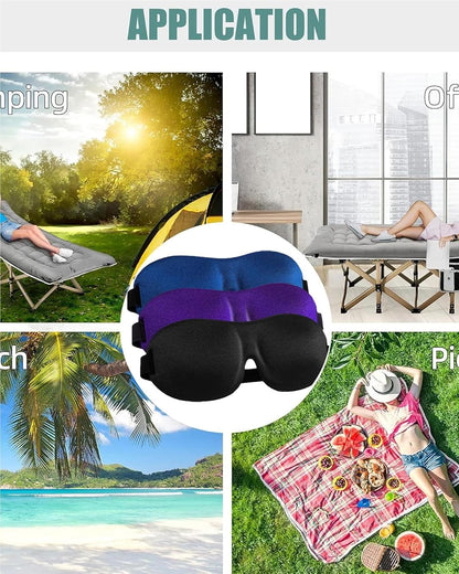 Soft 3D Blackout Sleep Eye Mask 1 Pack for Side Sleepers, Men，Women ，Adjustable Velcro, Night Blindfold,Travel Relaxation (Black)