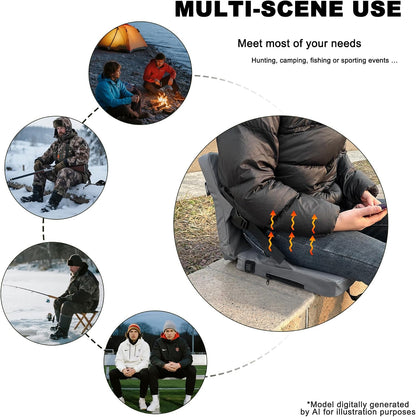 Heated Seat Cushion,Foldable Stadium Seats for Bleachers,Portable Seat Pad,USB Powered Great for Outdoor Sports,Camping,Concerts