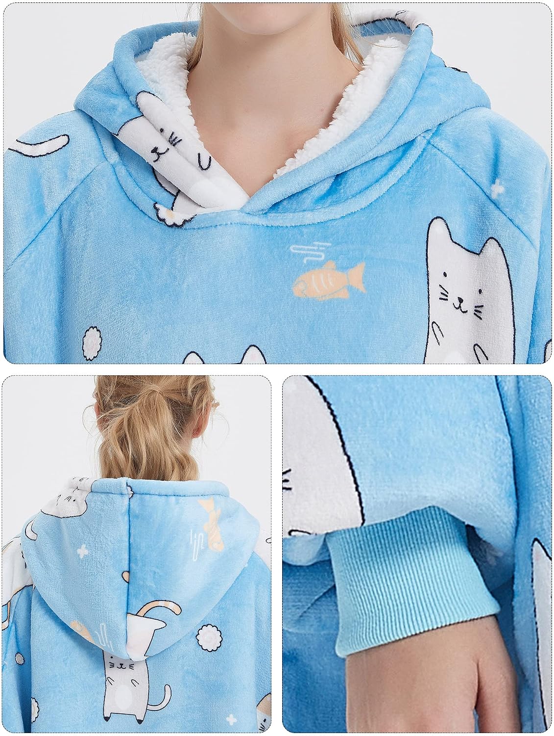 Wearable Blanket Hoodie for Adults With Pocket Strawberry Hoodie | Sherpa, Fuzzy Blanket Hoodie, Oversized Sweatshirt Blanket, Kangaroo Pouch, Cute Birthday Gifts for Sister, Cute Stuff
