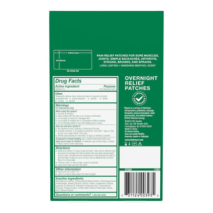 Biofreeze Day & Overnight Pain Relief Patches, Menthol Pain Patches for Arthritis & Muscle Pain Relief, Comfortable & Flexible Fabric Stays in Place, 9 Patches (6 Day, 3 Night)