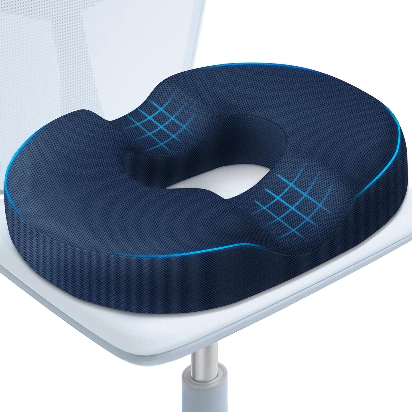 BlissTrends Donut Pillow Seat Cushion, Memory Foam Lifting Cushions(Black) | Donut Chair Cushions for Postpartum Pregnancy & Hemorrhoids,Tailbone Pain Relief Cushion for Office&Home Chairs