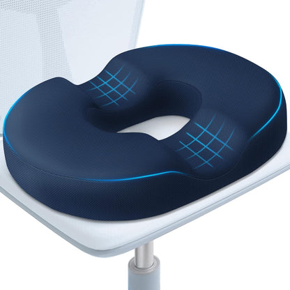 BlissTrends Donut Pillow Seat Cushion, Memory Foam Lifting Cushions(Black) | Donut Chair Cushions for Postpartum Pregnancy & Hemorrhoids,Tailbone Pain Relief Cushion for Office&Home Chairs
