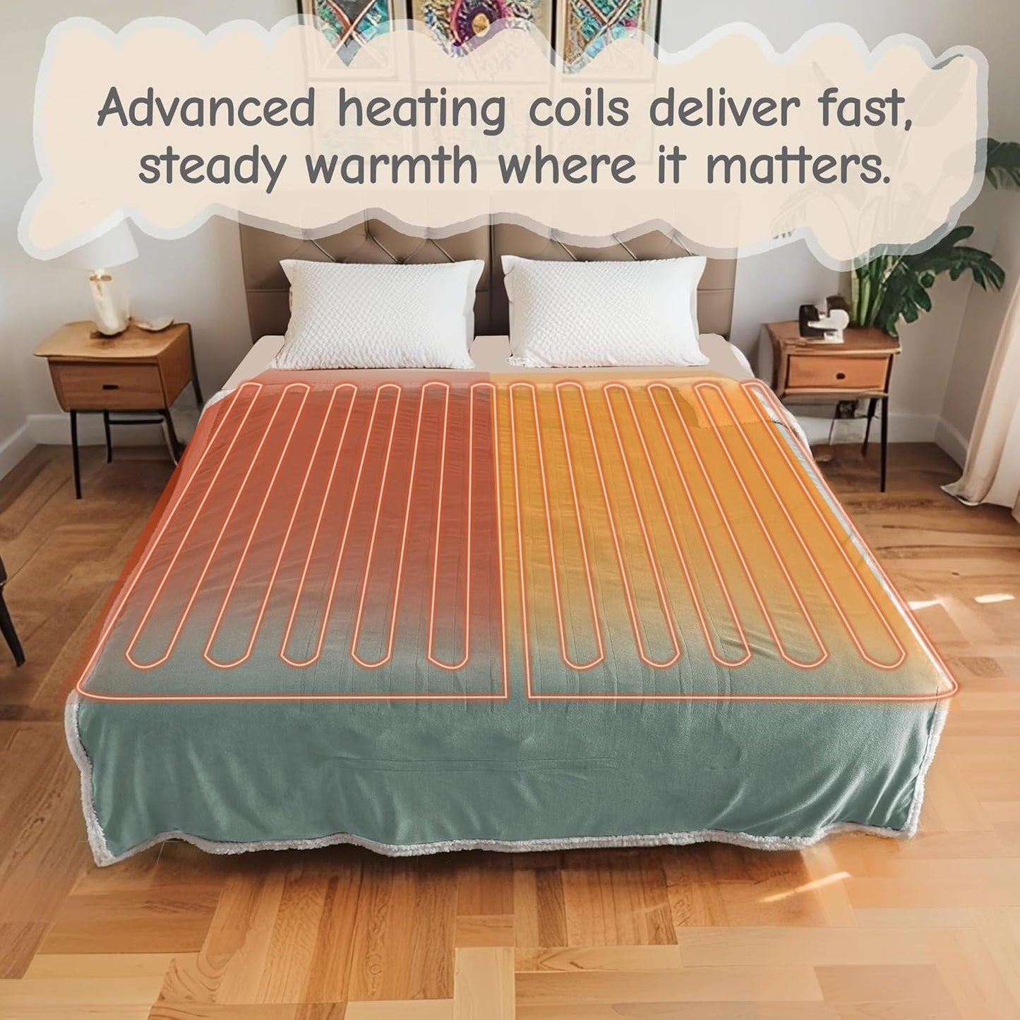 Soypipo Electric Heated Throw Blanket 50"x60", Faux Fur Plush with 4 Heat Settings & 2/4/8/10H Auto Shut-Off, Overheat Protection, Machine Washable, for Office & Chair, Dark Grey