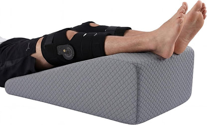 HOMBYS Leg Elevation Pillow for After Surgery, Knee Replacement & Recover, Wedge Pillow for Knee, Hip, Ankle Support, Home Recovery Equipment (Grey, 27in×11.6in×9in)