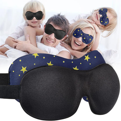 Sleep Mask SleepFun Invisible Alar Deep Orbit 3D Eye Mask Ultra Lightweight & Comfortable Sleeping Mask for Travel, Nap, Shift Works, Black & Blue