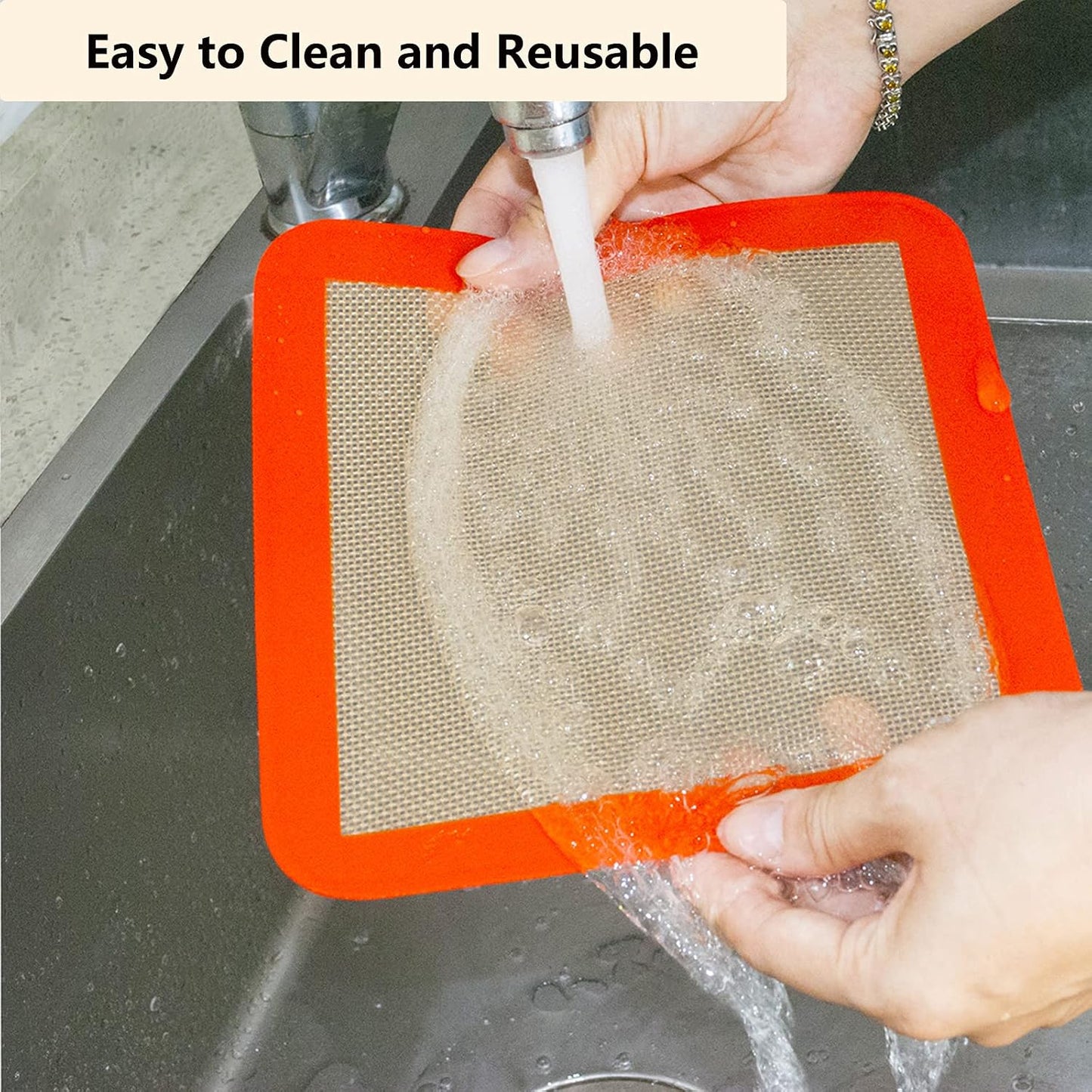 AMYONE 11x11 Silicone Baking Mat, Square Air Fryer Liner, Platinum, 2 Pack | For 11x11 Square Cake Pan/Cheesecake Pan/Toaster Oven/XL Air Fryer, Food Grade Silicone Baking Sheet Liner for Cake/Cookie