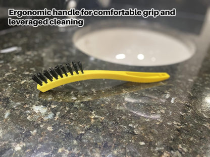Rubbermaid Commercial Products 8.5" Tile and Grout Scrub Brush, Plastic Bristles, Black, for Industrial/Professional Use On Grout, Tile, and Other Small Areas