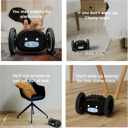 CLOCKY Alarm Clock on Wheels – Loud Rolling Alarm Clock for Heavy Sleepers