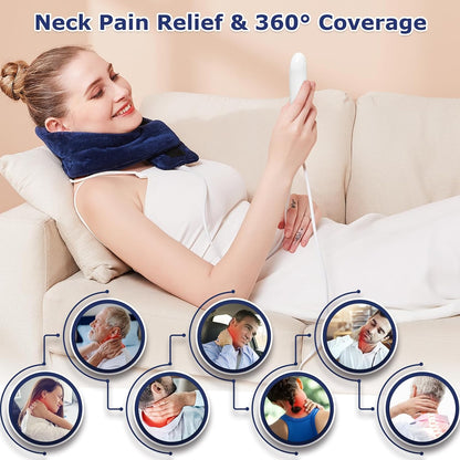 CAMECO Electric Neck Heating Pad for Pain Relief, 86℉-158℉ & 30S Heating Heated Neck Wrap Warmer for Soreness Stiffness, Super Soft Heated Scarf, Neck Heat Pad, Auto Shut-Off Timer, Gifts for Women