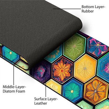 Bimkole 2 PCS Faucet Absorbent Mat, Kitchen Faucet Sink Splash Guard Wraparound Cloth Pads Drip Catcher for Sink Faucet for Kitchen Bathroom Faucet, Colorful Faucet Mat, 15 x 4 Inch Flower A6