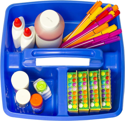Storex 2-Compartment Large Cleaning Caddy – Multipurpose Supply Organizer with Handle - Black, 1-Pack (00973A06C)