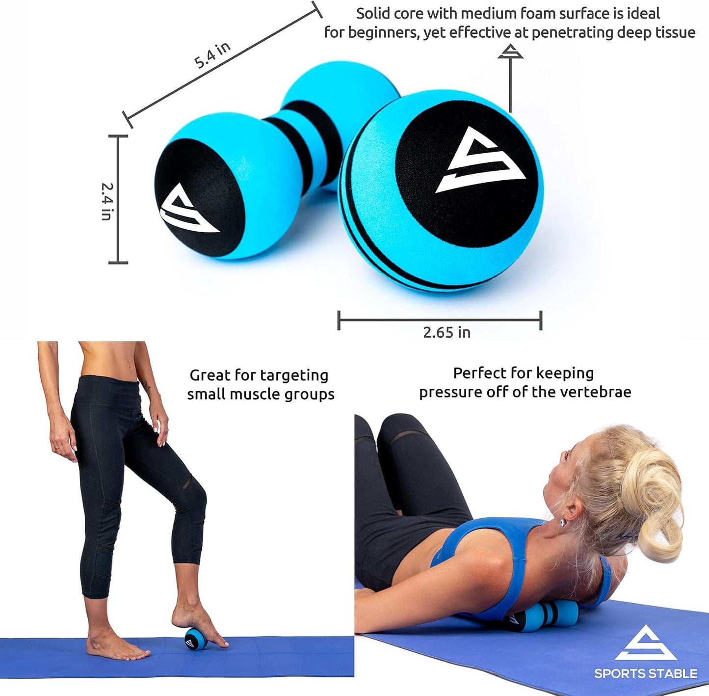Massage Balls for Deep Tissue Myofascial Release & Trigger Point Therapy – High Density Foam, Set of 2 – Back, Neck, Shoulder & Foot Muscle Tension Relief for Athletes & Fitness Recovery