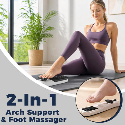 Foot Arch Trainer, Flat Feet Corrector & Plantar Fasciitis Relief | 2-in-1 Massager & Stretcher, Adjustable Resistance, Arch Support, Heel Pain, Toe Stretch, Non‑Slip, Physical Therapy