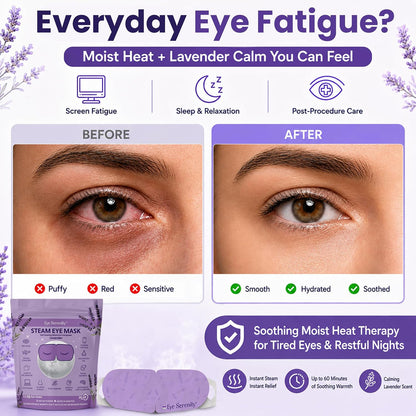 Eye Serenity Steam Eye Mask, Heated Eye Mask Fast Relief for Stye Unscented