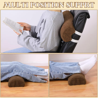 Sintuff Recliner Leg Rest Cushion Sofa Footrest Pillow with Cover Half Moon Bolster Pillow Under Knee Pillow for Sleeping On Back Alleviating Pain, 19.7 x 8 x 3.5 Inch (Coffee)