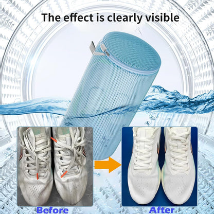 Shoe Washing Machine Bag, Laundry Bag for Sneakers, Orange, 7x15 | Bag to Wash Shoes in Washer and Dryer, for Tennis, Footwear, Trainers, Slippers, Prevent Tangling, Honeycomb Mesh