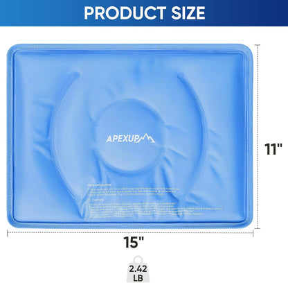Gel Ice Packs for Injuries Reusable, Flexible Double Sided Cold Packs for Injuries, Ice Pack for Knee, Shoulder, Back, Hip, Leg, Arm (Blue, 8"x5.5", 1PK)