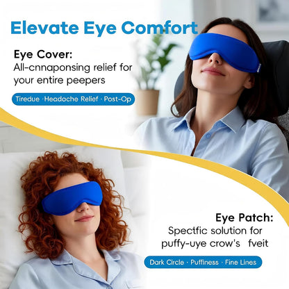 Contoured Cooling Gel Eye Mask: Ice Cold Compress for Puffy Eyes, Dark Circles, Sinus Pain & Surgery Relief, Reusable Therapy, Fits All Head Sizes, Daily Eye Care, Relaxation Beauty Gift, Blue