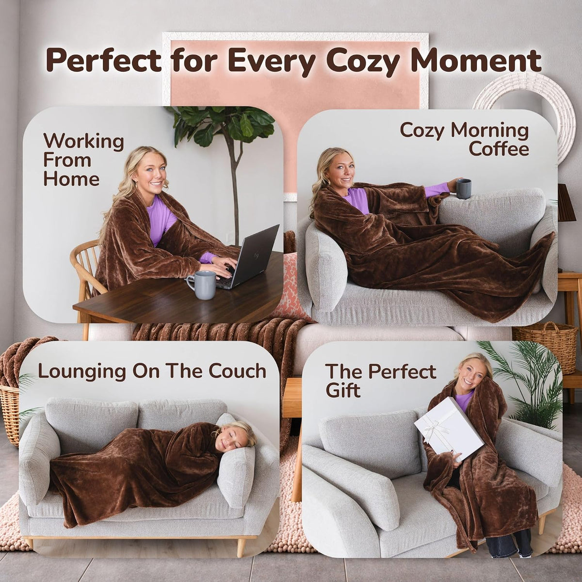 Super Blanky Wearable Blankets for Women & Men, Dorm Room Essentials, Gift for Her, Gifts for Women, Wife Birthday Gift Ideas