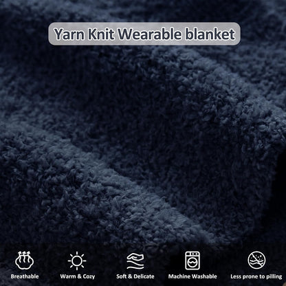 WDCOZY Wearable Blanket Hoodie Poncho Throw Comfy Soft Warm Cape Shawl Cozy Cloak Wrap Hooded with Sleeves For Women Adults
