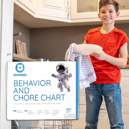 Magnetic Chore Chart for Kids - Reward Behavior Chart for Kids at Home | Dry Erase Morning Routine Schedule Board - Responsibility Star Chart for Toddlers 3-5 - 48 Magnets and 49 Stars