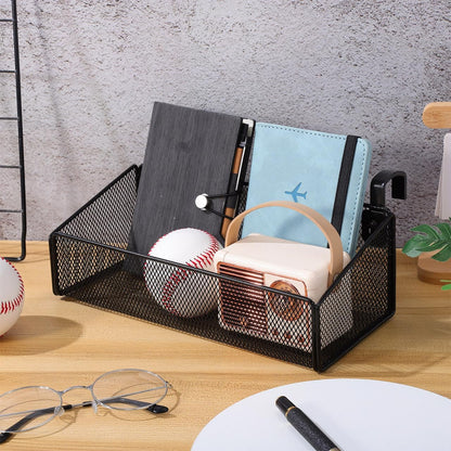 Luxshiny Bedside Hanging Storage Basket, Beside Shelf Metal Organizer Rack
