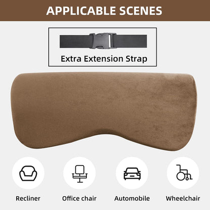 HOMBYS Cervial Neck Pillow for Recliner, Foam Headrest Cushion for Sleeping, Medium Firm Neck Support for Couch, Office Chair and Car, Non-Slip Backing and Elastic Straps, Dark Grey