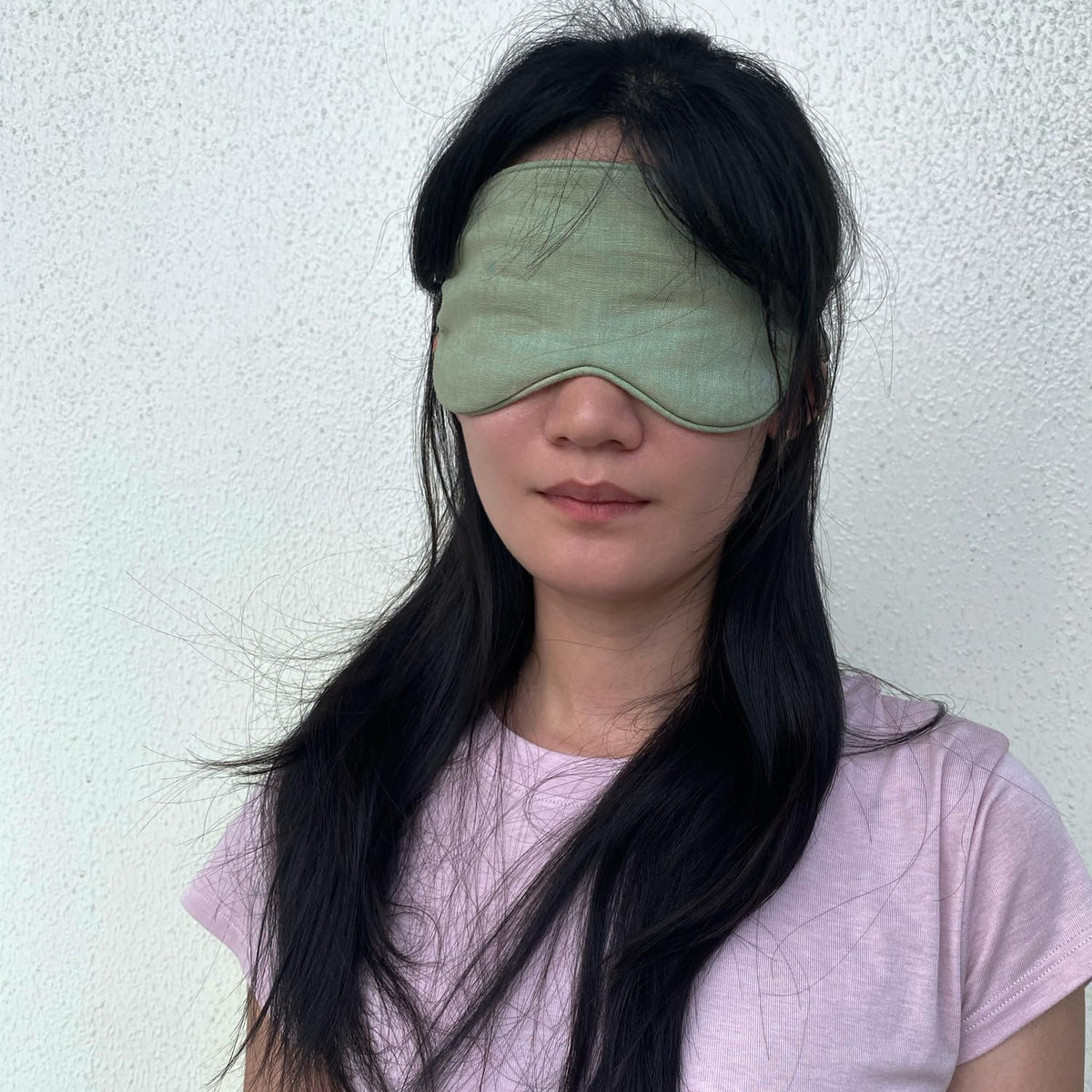 Eye mask Pure Linen Sleep Mask with Elastic Band, No Pressure On Eyes,Side Sleeper Eye Cover Organic Cotton Core Blindfold,Napping & Yoga Travel Essentials (Natural)