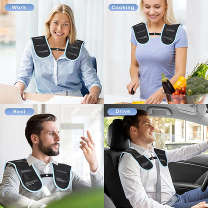 Neck Shoulder Ice Pack, Hot or Cold Therapy Compression Wrap for Neck, Reusable Flexible Gel Ice Pack Wrap for Injuries, Large Upper Back Cold Pack Wrap for Swelling, Bruises, Sprain, Surgery